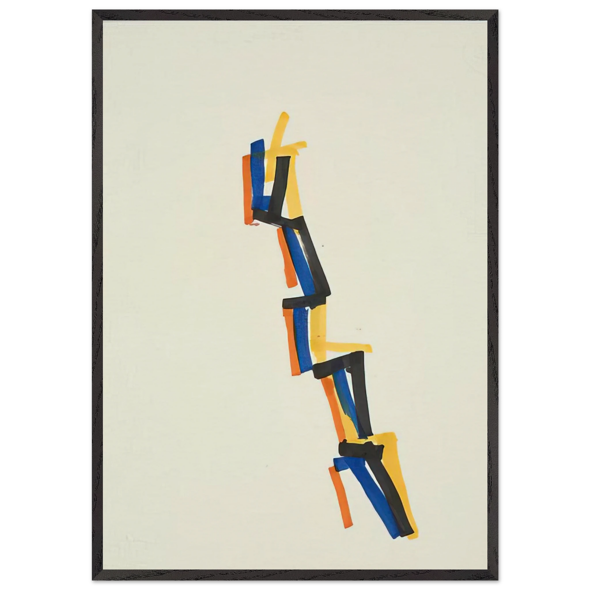 Striped Picture - 1965 - Charlotte Posenenske Framed Art Print – Black Wooden Frame - Default Title - -Framed Art Print