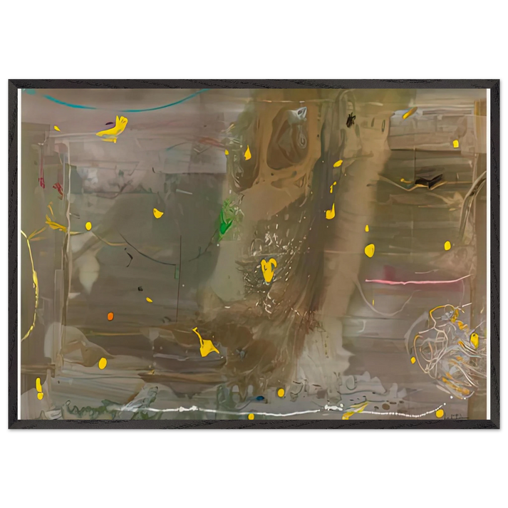 Halleys Comet 1985- - Helen Frankenthaler 70x100 cm / 28x40 inches Framed Art Print – Black Wooden Frame