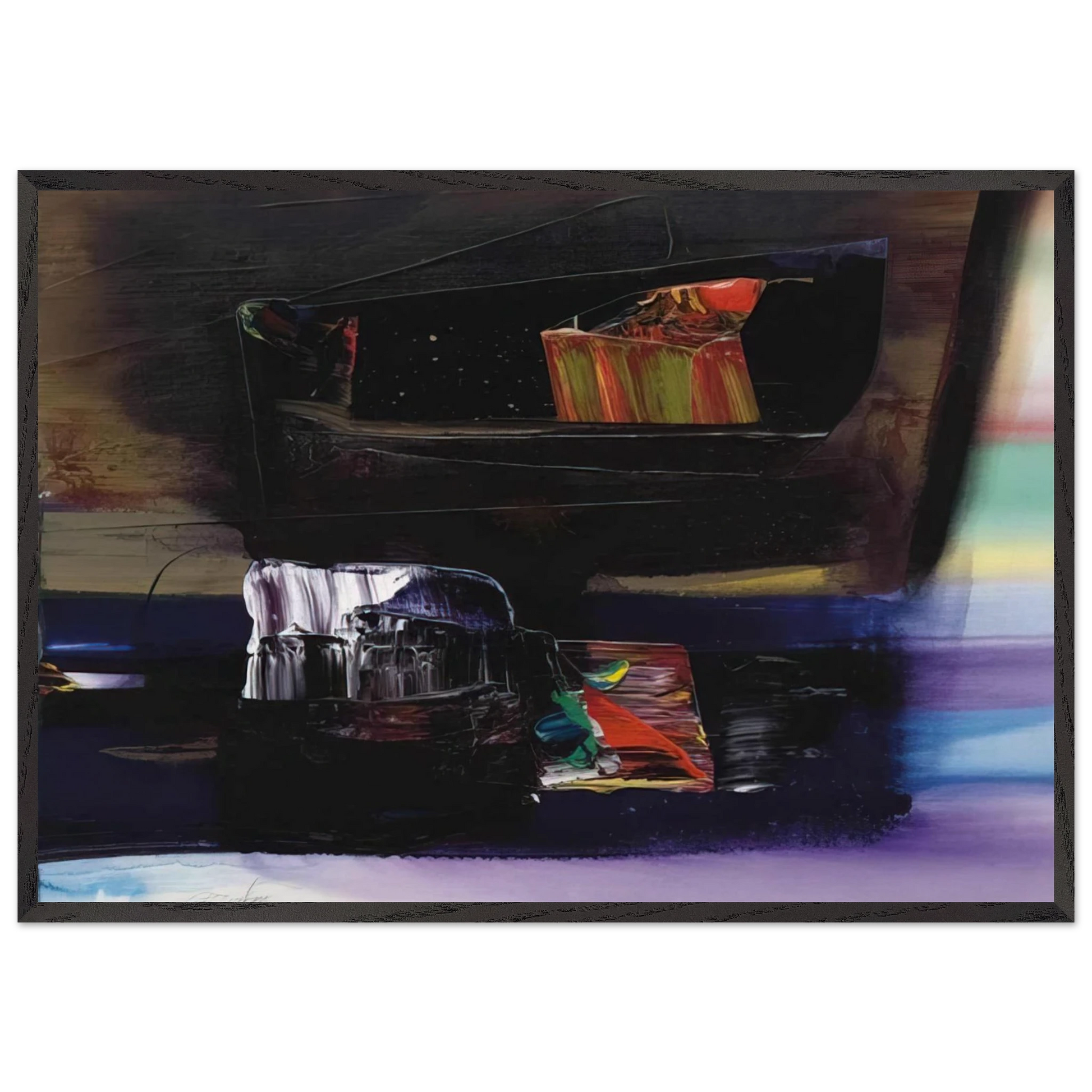 Phenomena Tibetan Clay Offering - 1990 - Paul Jenkins Framed Art Print – Black Wooden Frame - Default Title - -Framed Art Print