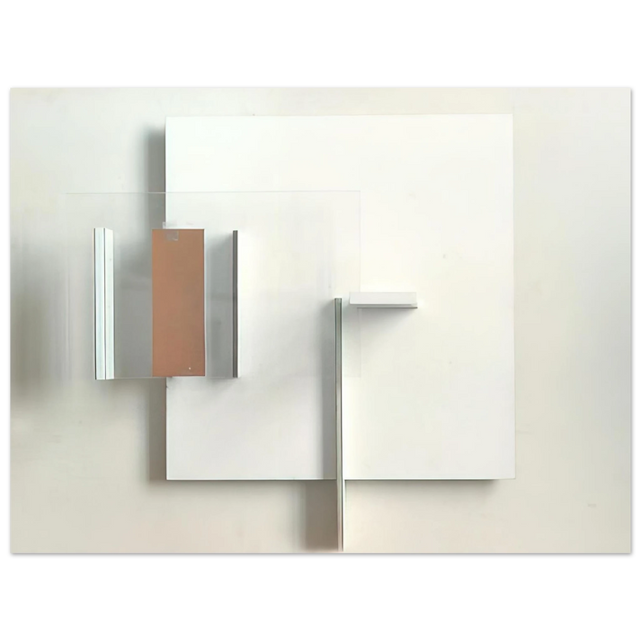 Victor Pasmore - Abstract in White, Black and Ochre - 1962  75x100 cm / 30x40inches Fine Art Poster