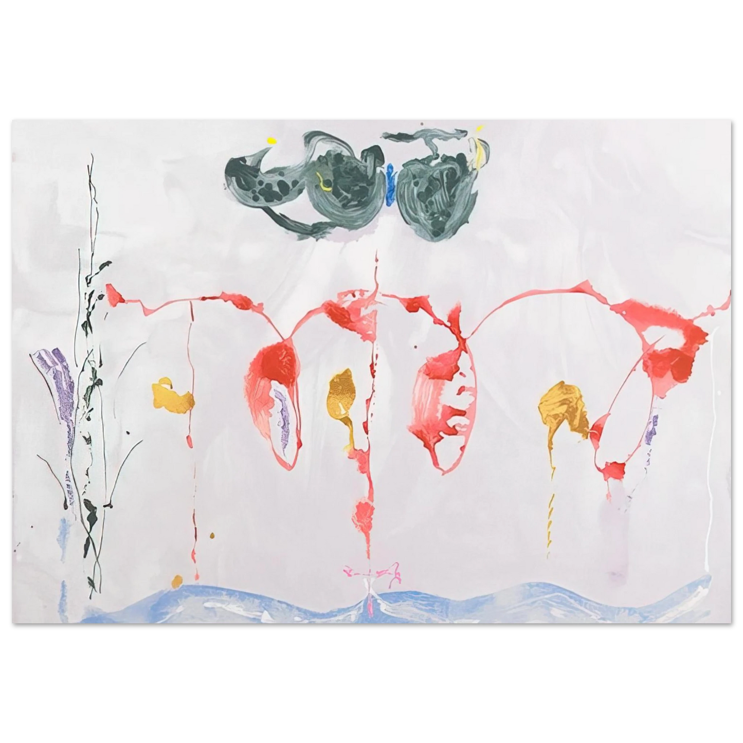 Helen Frankenthaler - Aerie - 2009 Wall art - A2 (42 x 59.4  cm) - Premium Wooden Framed Poster With Fine Art Paper - White frame