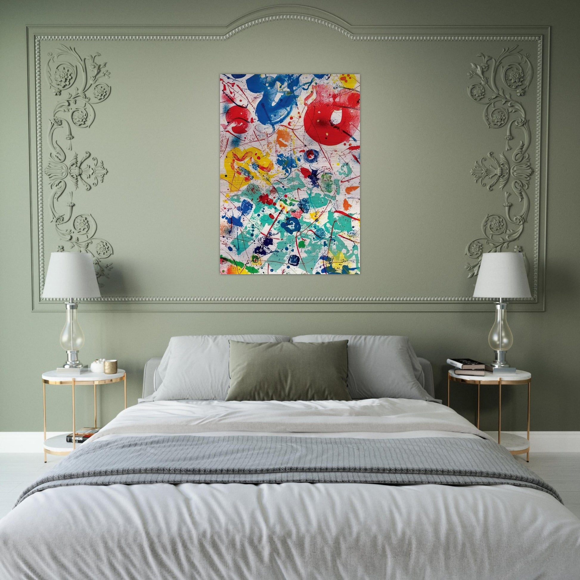 Untitled  SF 358  - Sam Francis Brushed Aluminum Print - 70x100 cm / 28x40 inches | Sam Francis Aluminum Print | Sam Francis Prints