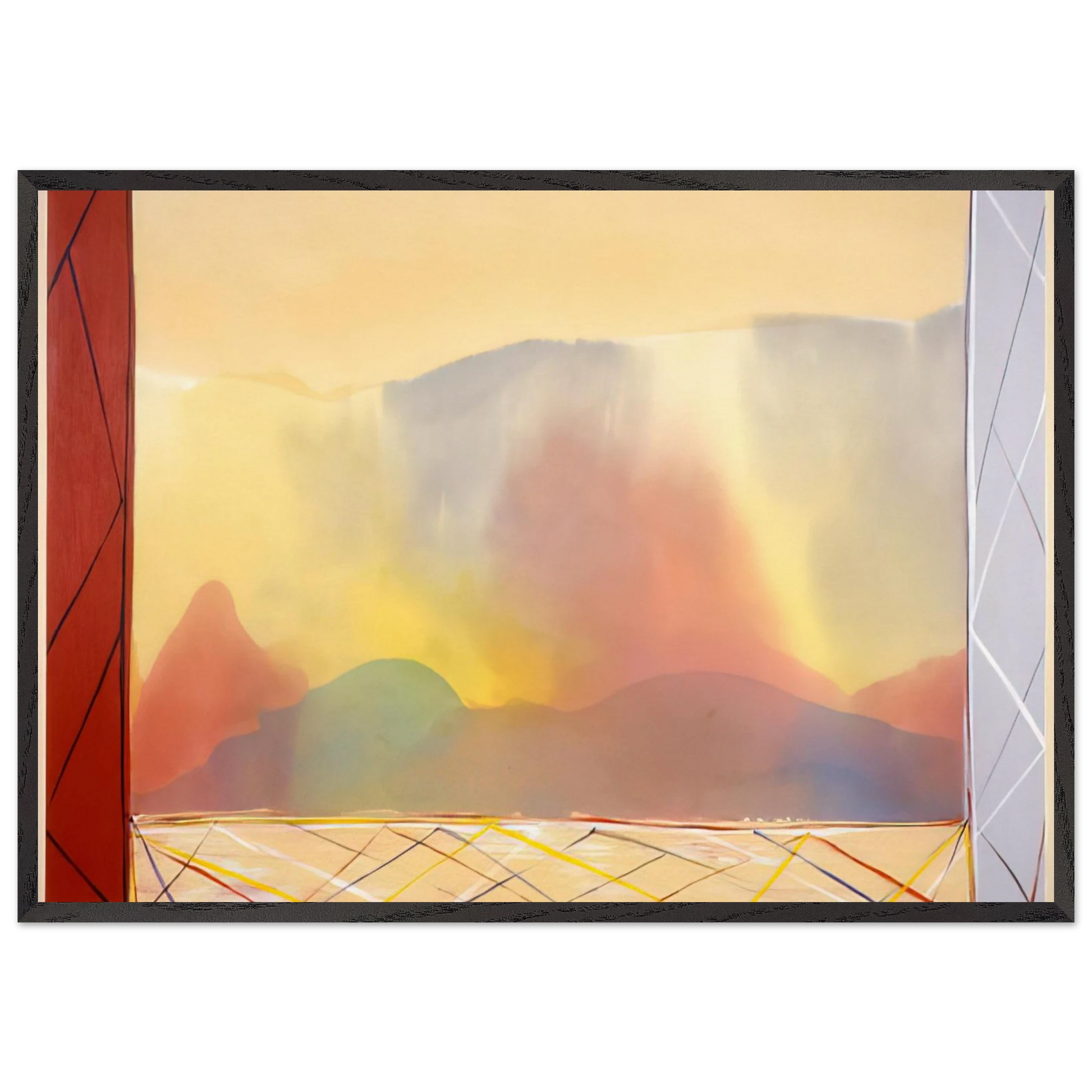 Sun In The East - 1988 - Ronnie Landfield Framed Art Print – Black Wooden Frame - Default Title - -Framed Art Print