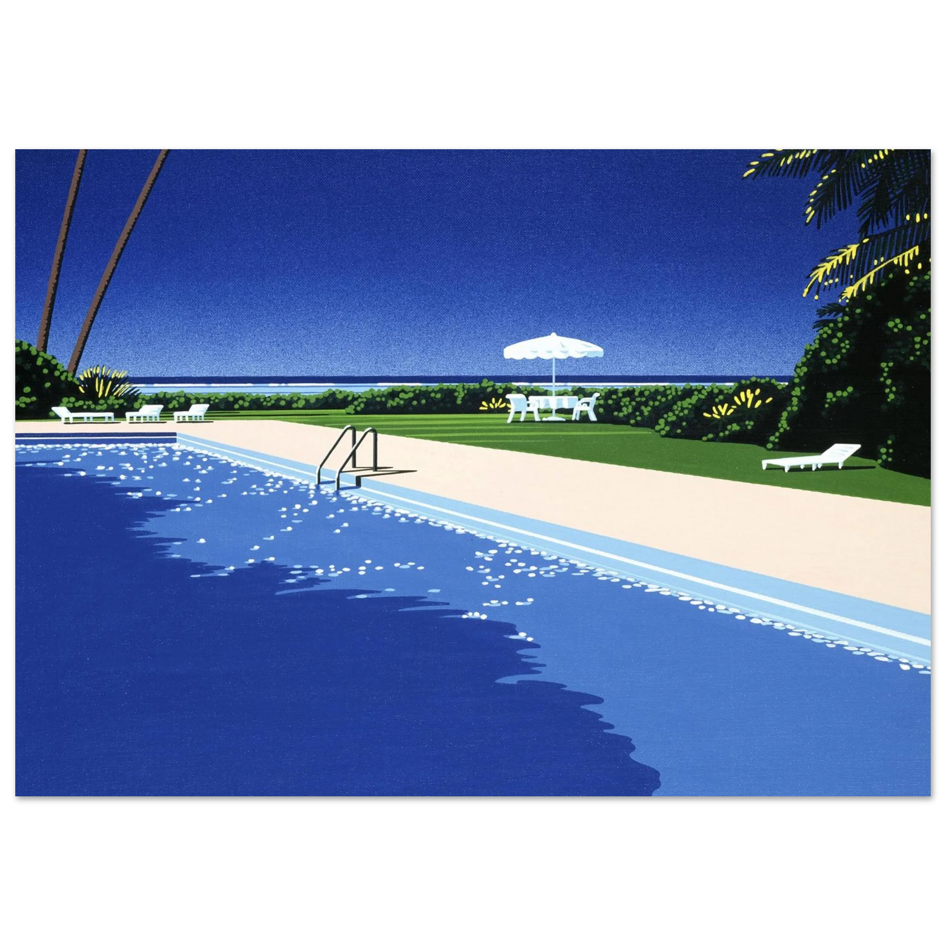 Hiroshi Nagai - Deck Wall Art - 30x40 cm / 12x16 inches - Premium Wooden Framed Poster With Fine Art Paper - Black frame