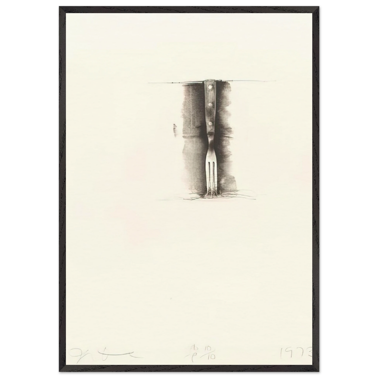 UNTITLED FROM TEN WINTER TOOLS 1973 8 - Jim Dine Framed Art Print – Black Wooden Frame - Default Title - -Framed Art Print