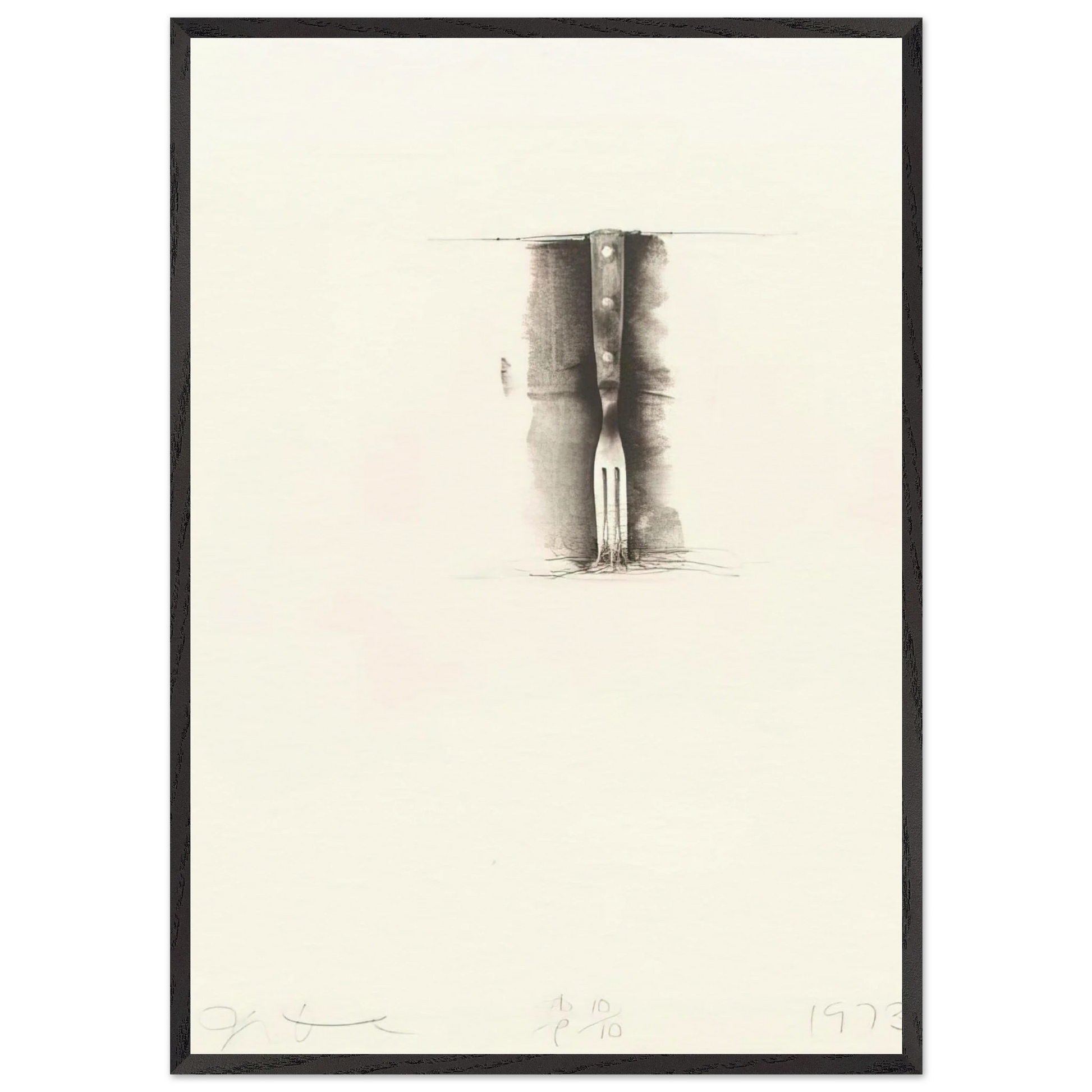 UNTITLED FROM TEN WINTER TOOLS 1973 8 - Jim Dine Framed Art Print – Black Wooden Frame - Default Title - -Framed Art Print