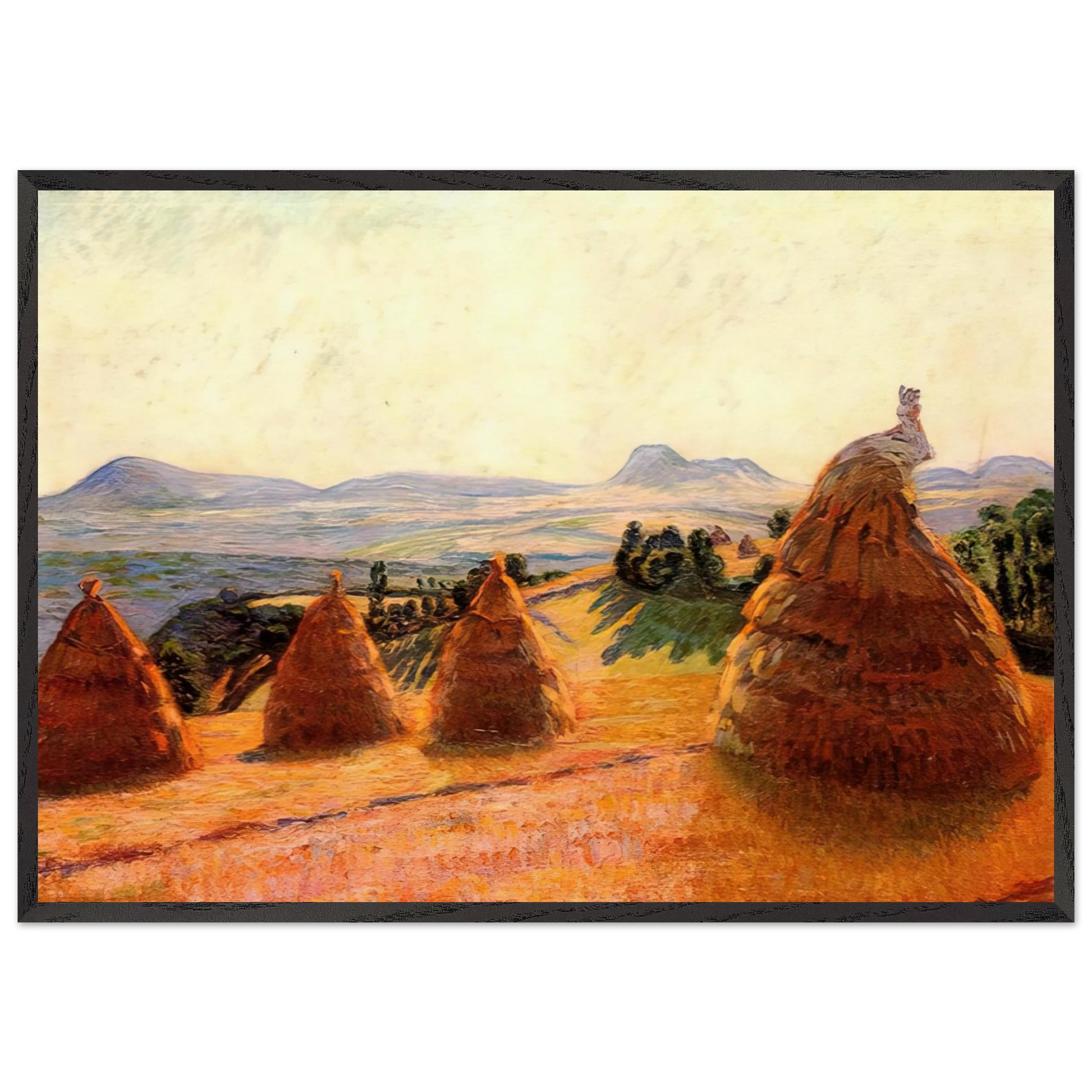 Plateau Bromont at Pontgibaud Puy de Dome - Armand Guillaumin Framed Art Print – Black Wooden Frame - Default Title - -Framed Art Print