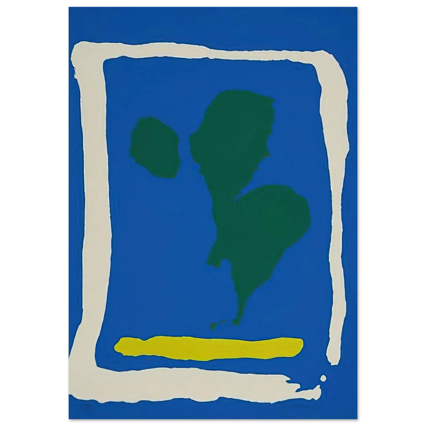Helen Frankenthaler - Air Frame - 1965 Wall art - 50x50 cm / 20x20 inches - Premium Wooden Framed Poster With Fine Art Paper - Black frame