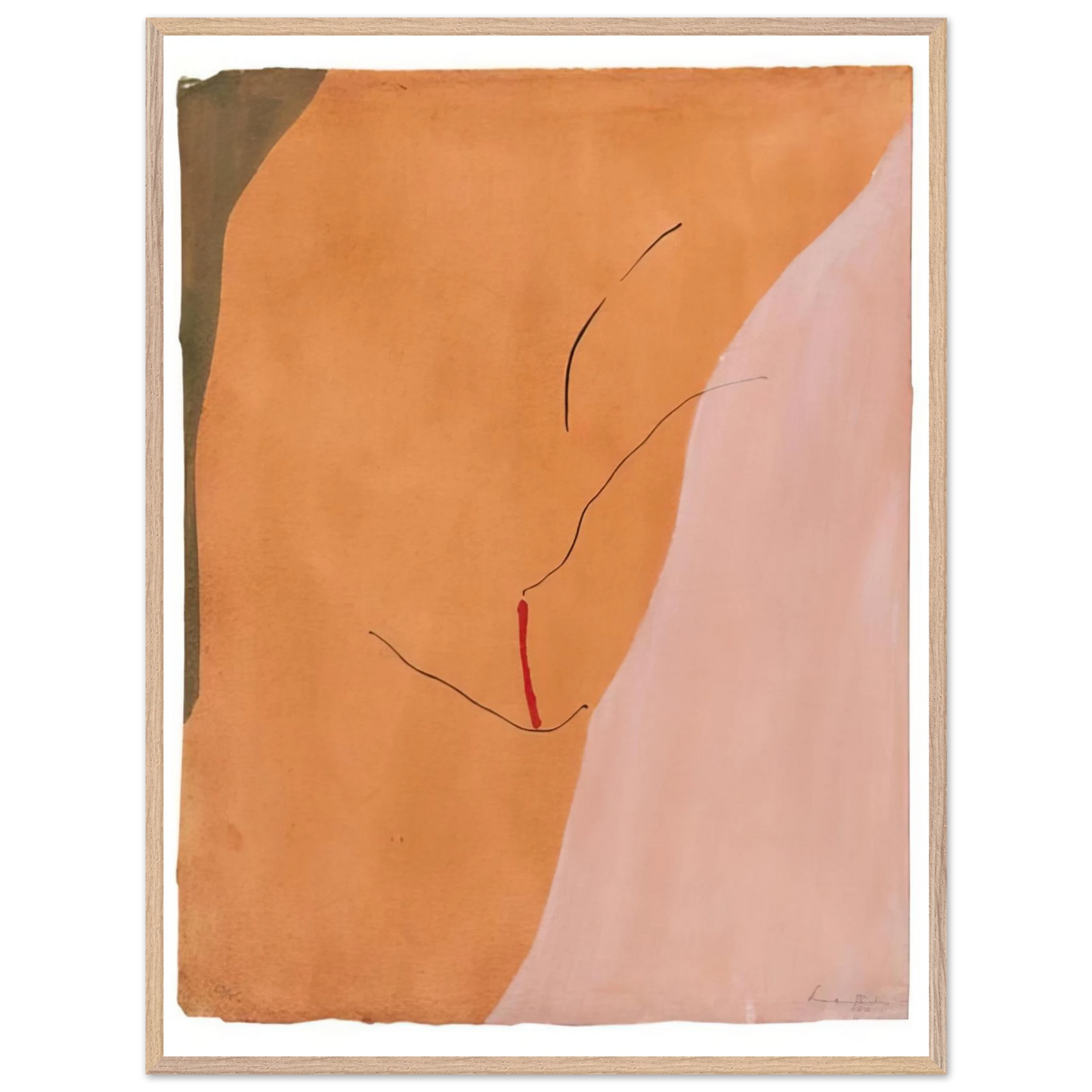 Helen Frankenthaler - Sanguine Mood - 1971 Wall art - 70x100 cm / 28x40 inches - Premium Wooden Framed Poster With Fine Art Paper - Wood frame