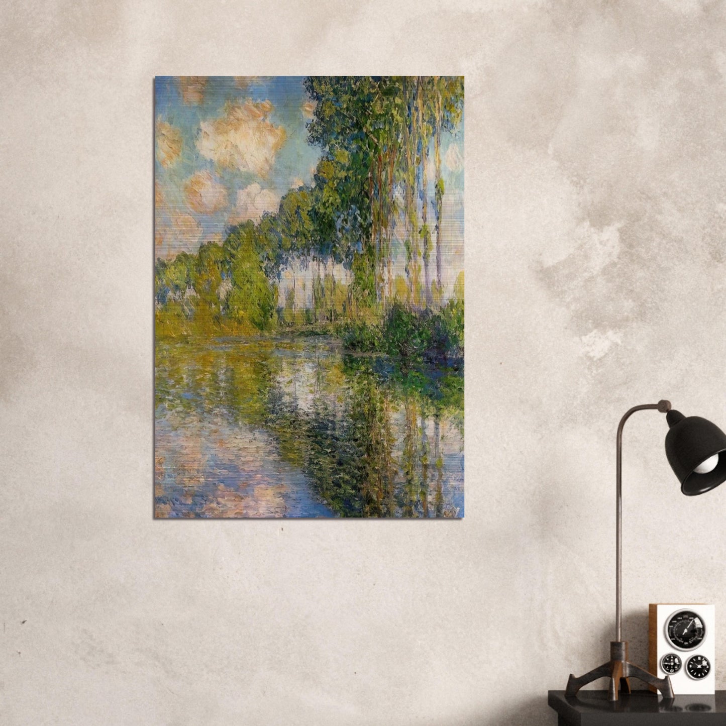 Poplars On The Banks Of The River Epte - claude monet Brushed Aluminum Print - 70x100 cm / 28x40 inches | claude monet Aluminum Print | claude monet Prints
