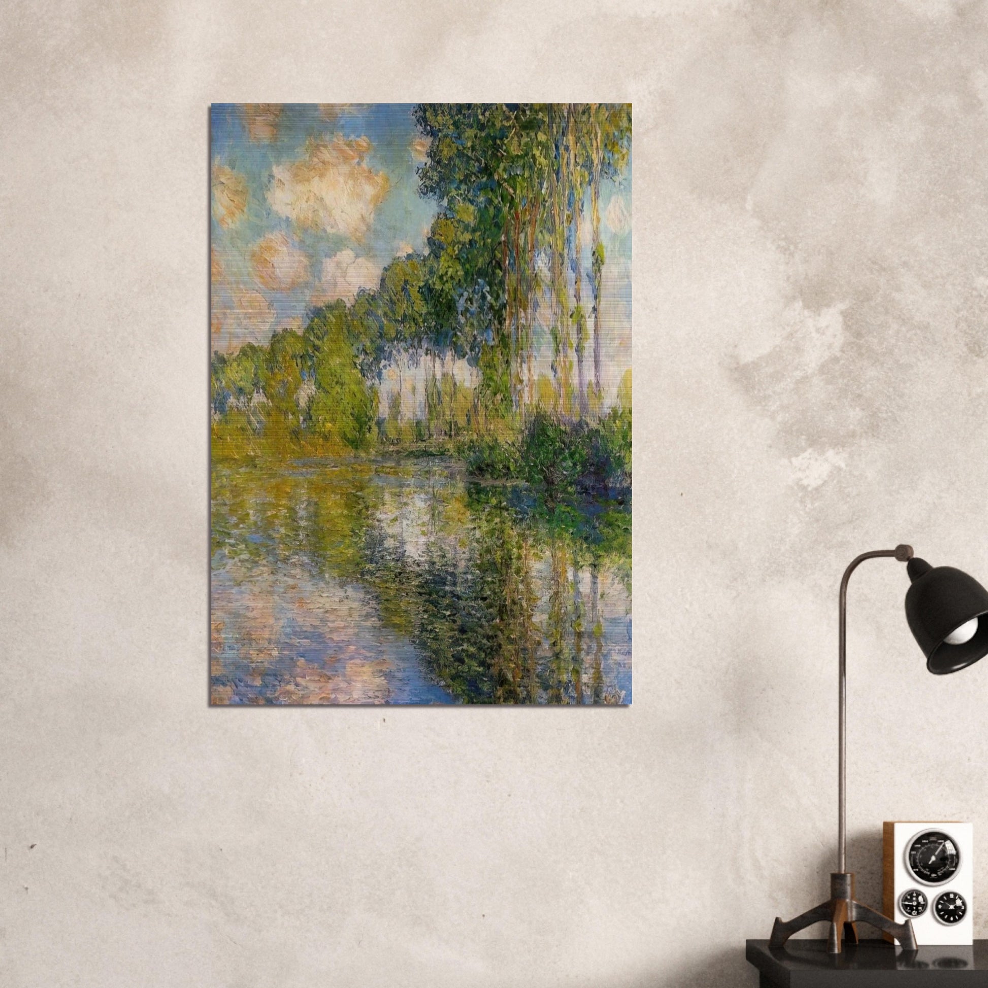 Poplars On The Banks Of The River Epte - claude monet Brushed Aluminum Print - 70x100 cm / 28x40 inches | claude monet Aluminum Print | claude monet Prints
