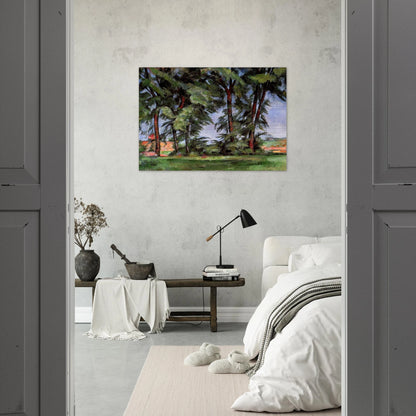 Tall Trees at the Jas de Bouffan - Paul Cézanne Brushed Aluminum Print - 70x100 cm / 28x40 inches | Paul Cézanne Aluminum Print | Paul Cézanne Prints