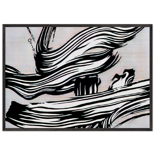BRUSHSTROKES 1968 - Roy Lichtenstein Framed Art Print – Black Wooden Frame - Default Title - -Framed Art Print