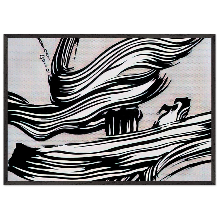 BRUSHSTROKES 1968 - Roy Lichtenstein 70x100 cm / 28x40 inches Framed Art Print – Black Wooden Frame