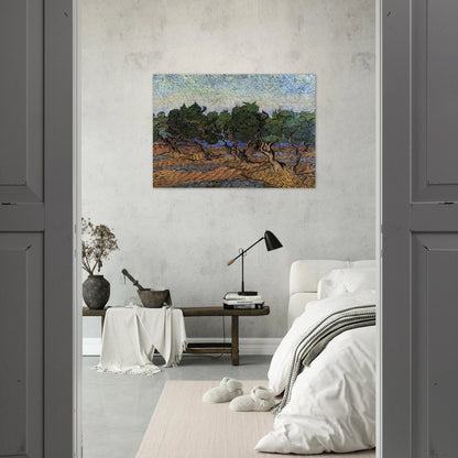 Olive Grove - Vincent van Gogh Brushed Aluminum Print - 70x100 cm / 28x40 inches | Vincent van Gogh Aluminum Print | Vincent van Gogh Prints