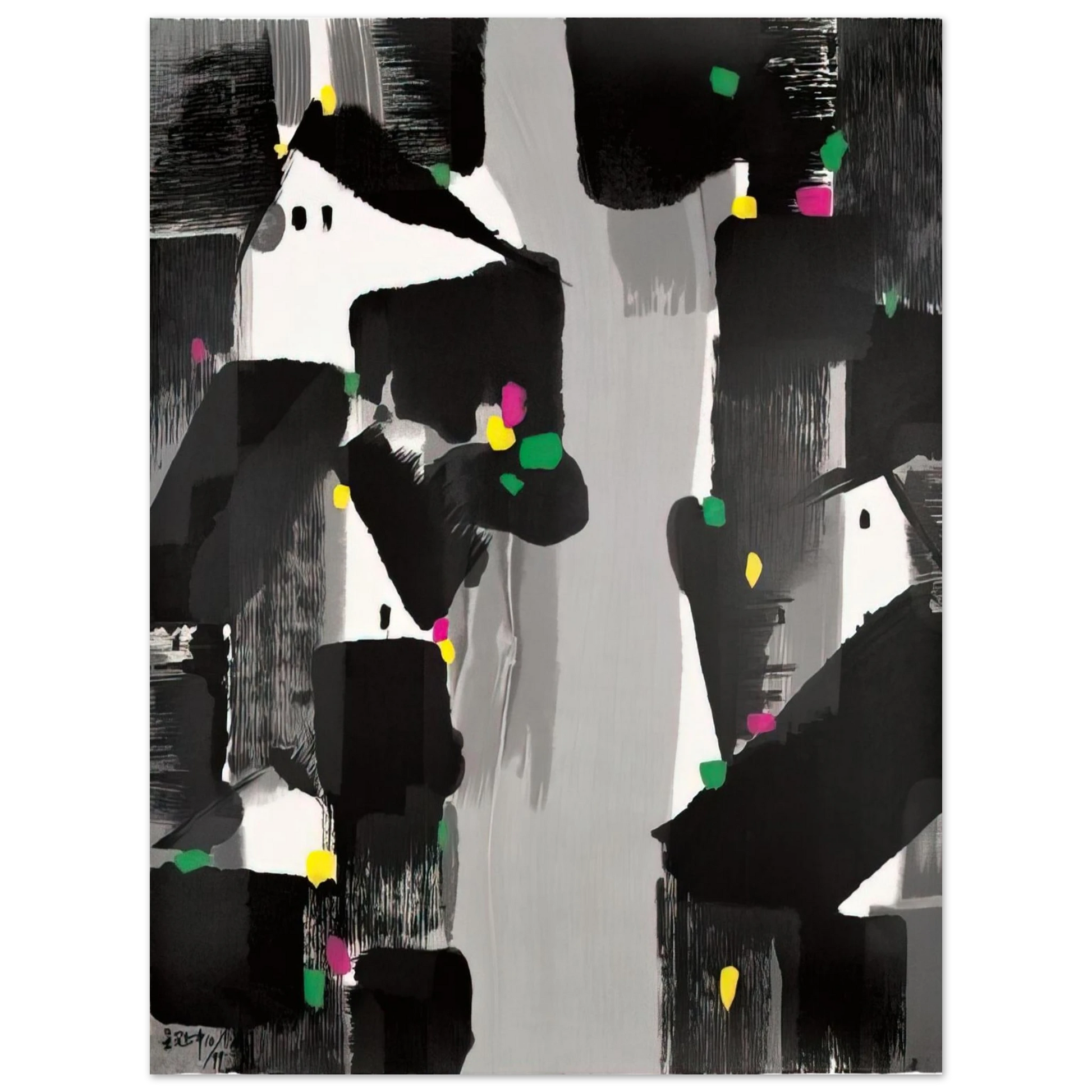 Wu Guanzhong - Houses of the South - 2007 Fine Art Poster - Default Title