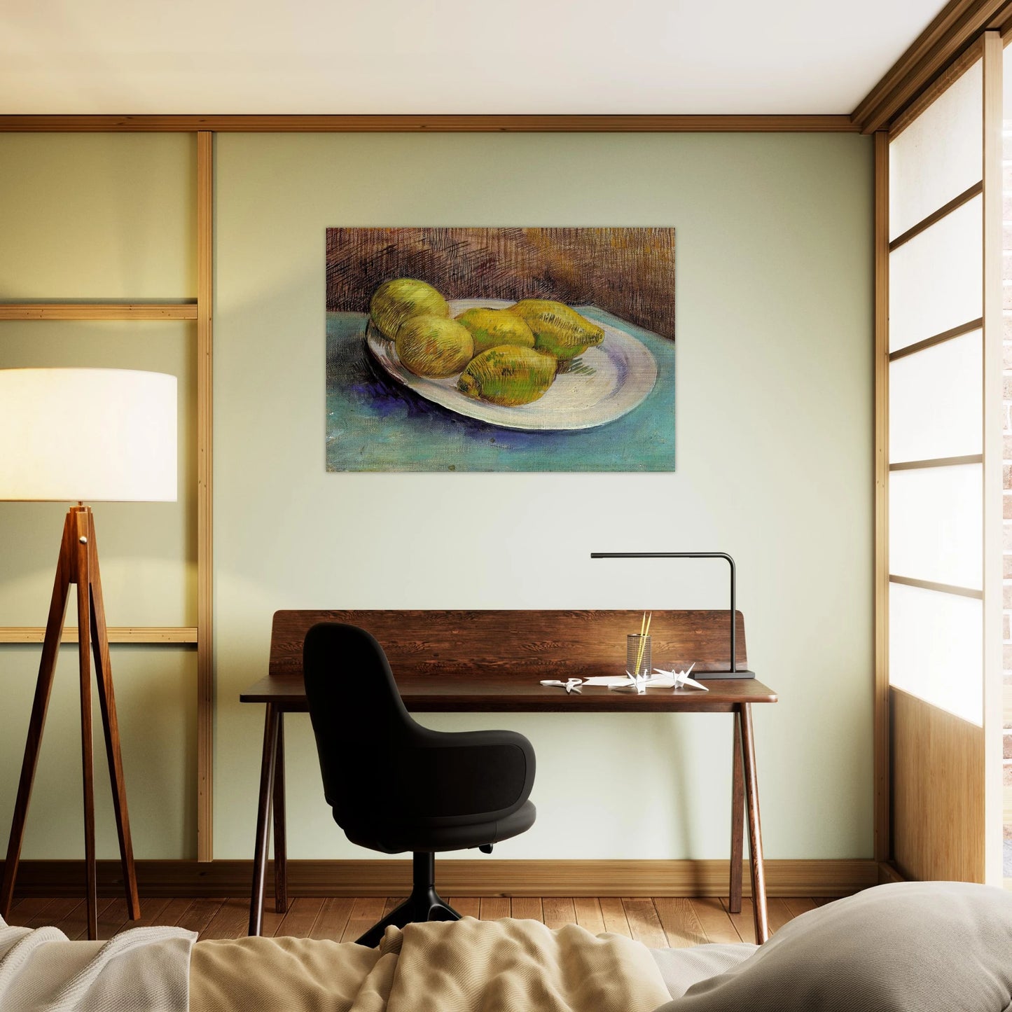 Still Life with Lemons on a Plate - Vincent van Gogh Brushed Aluminum Print - 70x100 cm / 28x40 inches | Vincent van Gogh Aluminum Print | Vincent van Gogh Prints