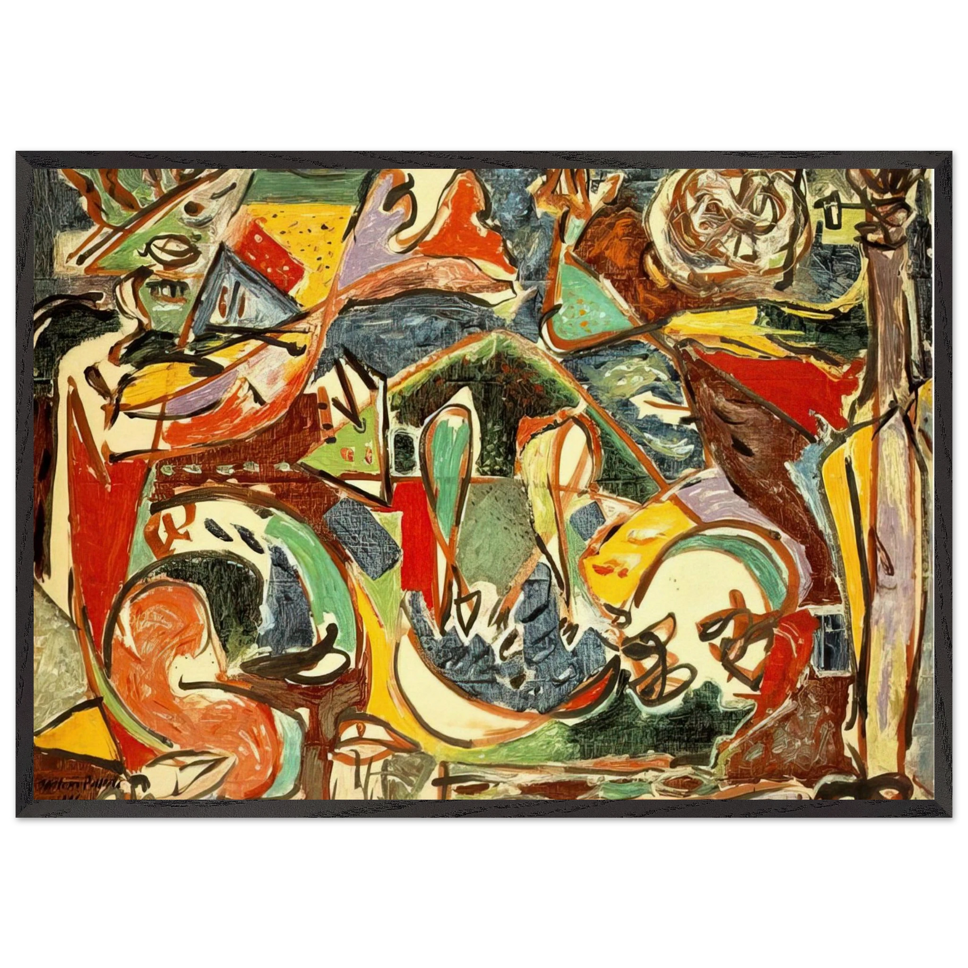 THE KEY - Jackson Pollock Framed Art Print – Black Wooden Frame - Default Title - -Framed Art Print