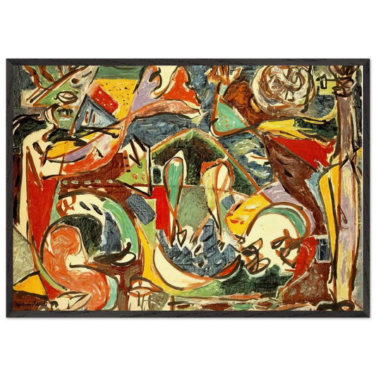 THE KEY - Jackson Pollock Framed Art Print – Black Wooden Frame - Default Title - -Framed Art Print