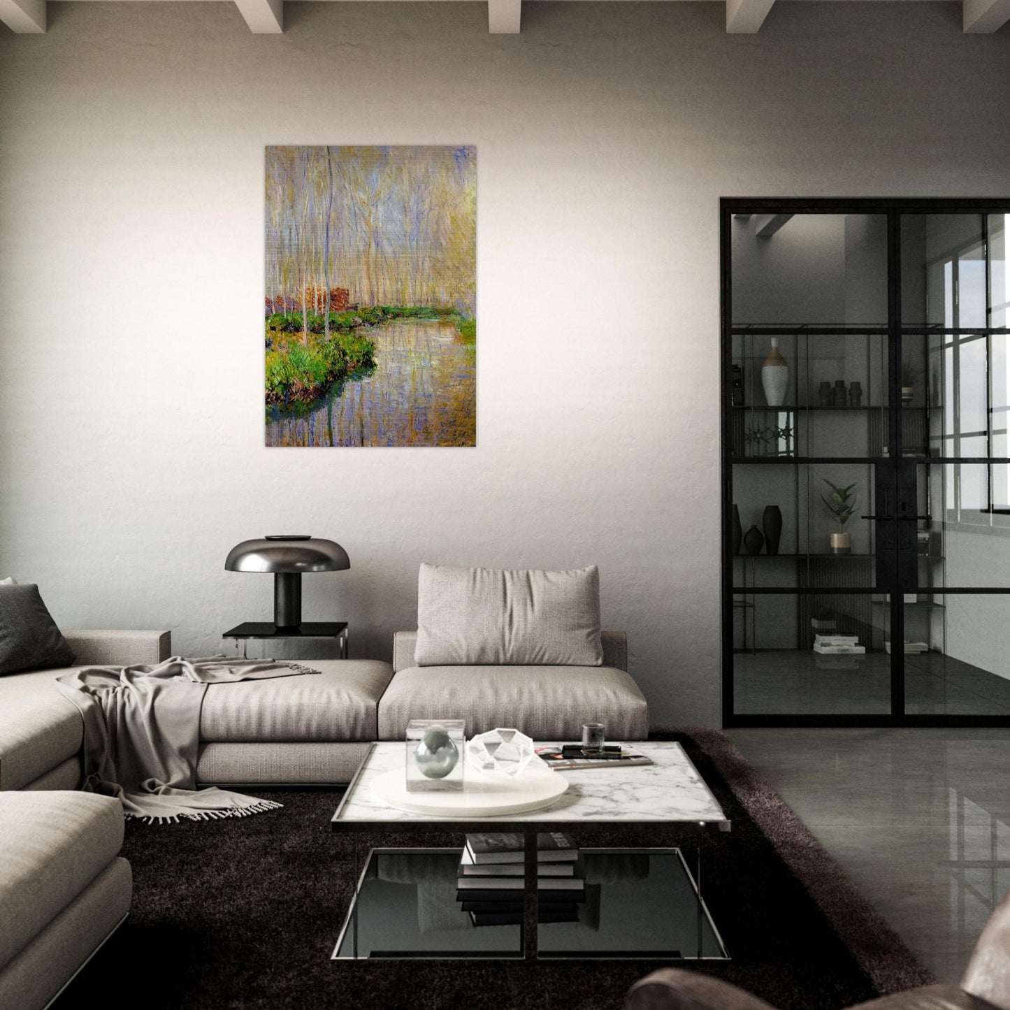 The River Epte - claude monet Brushed Aluminum Print - 70x100 cm / 28x40 inches | claude monet Aluminum Print | claude monet Prints