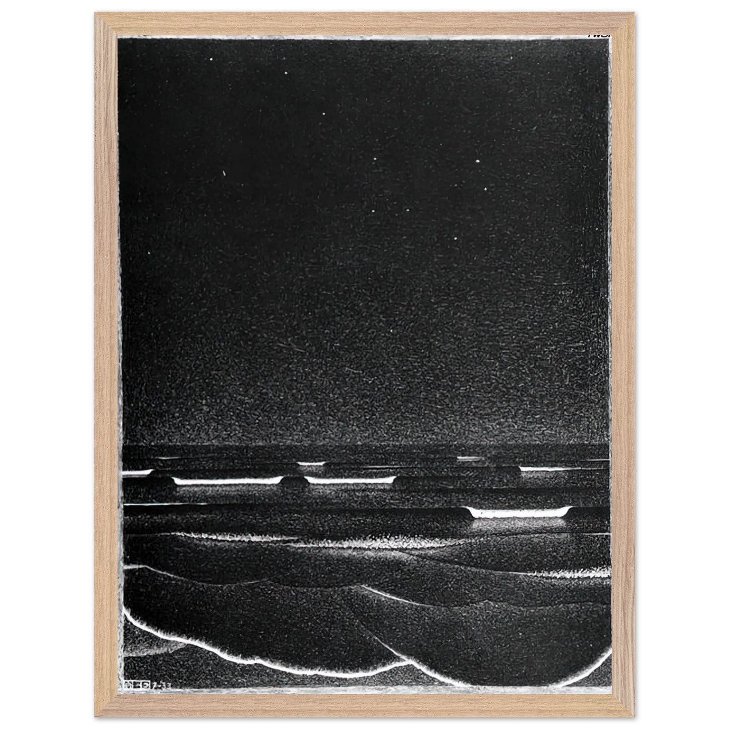 MC Escher - FLUORESCENT SEA Wall Art - 30x40 cm / 12x16 inches - Premium Wooden Framed Poster With Fine Art Paper - Black frame