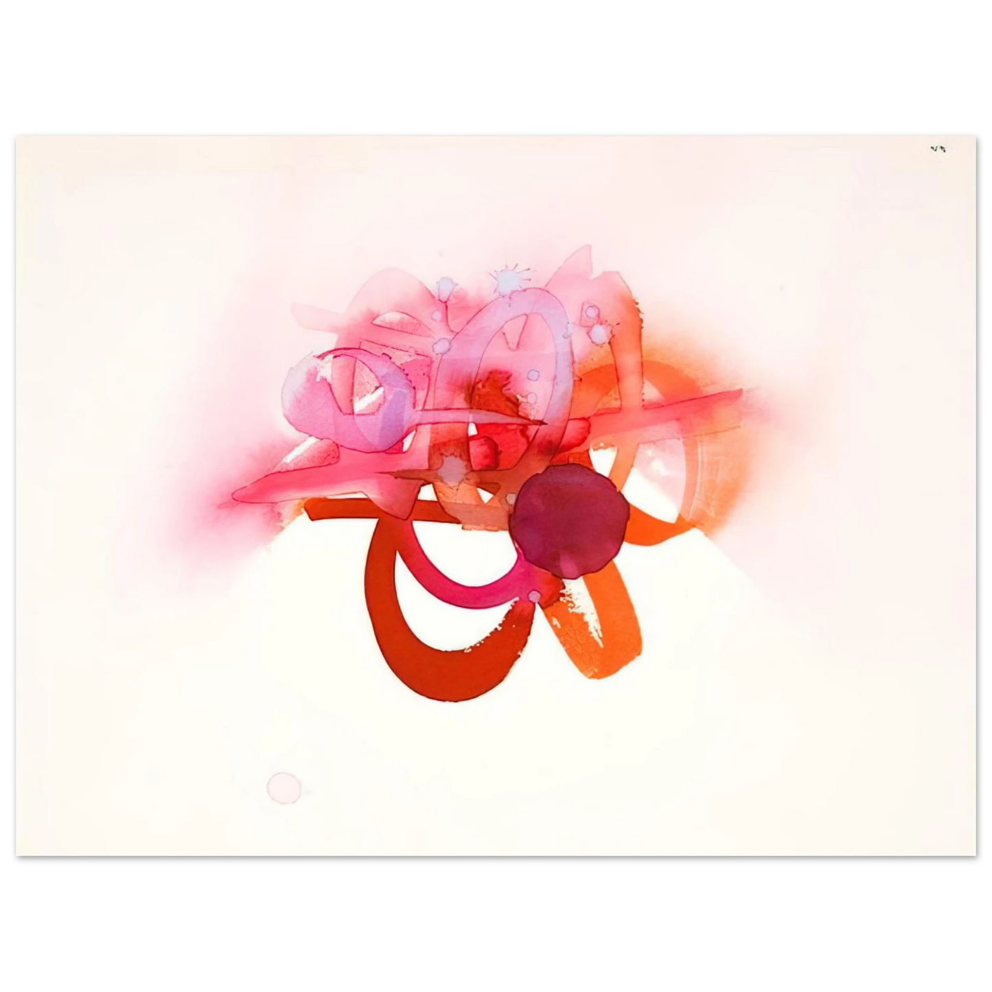 Luis Feito - UNTITLED RED ORANGE AND PINK Fine Art Poster - Default Title
