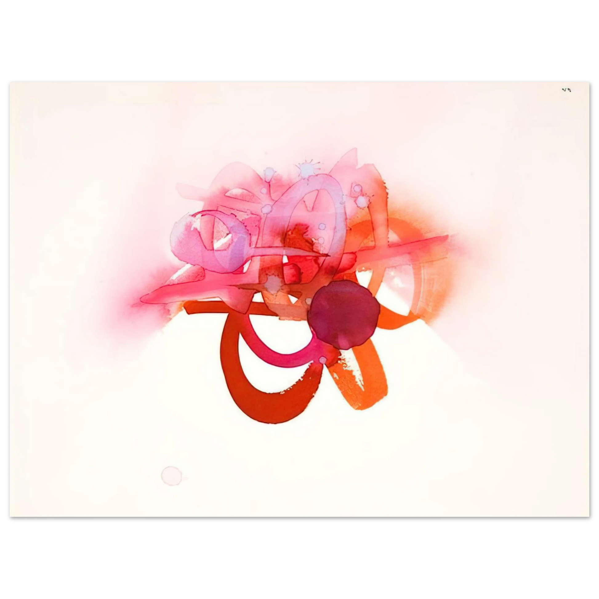 Luis Feito - UNTITLED RED ORANGE AND PINK Fine Art Poster - Default Title