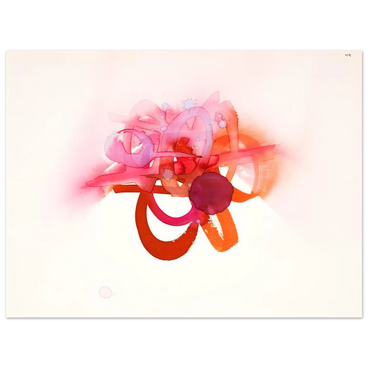 Luis Feito - UNTITLED RED ORANGE AND PINK Fine Art Poster - Default Title