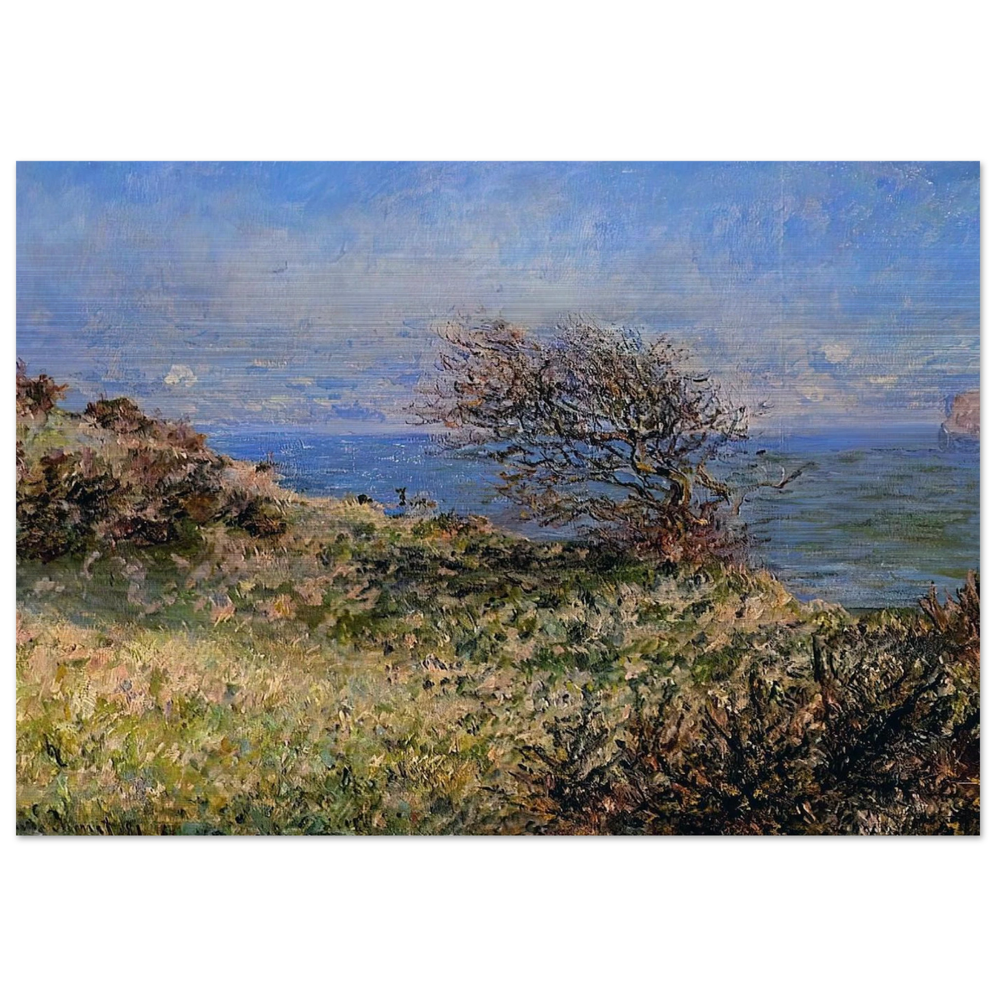 On the Cliff at Fecamp - claude monet Brushed Aluminum Print - 70x100 cm / 28x40 inches | claude monet Aluminum Print | claude monet Prints