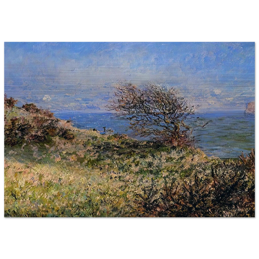 On the Cliff at Fecamp - claude monet Brushed Aluminum Print - 70x100 cm / 28x40 inches | claude monet Aluminum Print | claude monet Prints