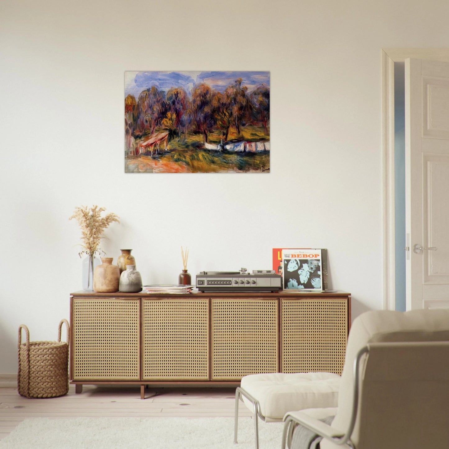 Landscape with Orchard - Pierre-Auguste Renoir Brushed Aluminum Print - 70x100 cm / 28x40 inches | Pierre-Auguste Renoir Aluminum Print | Pierre-Auguste Renoir Prints