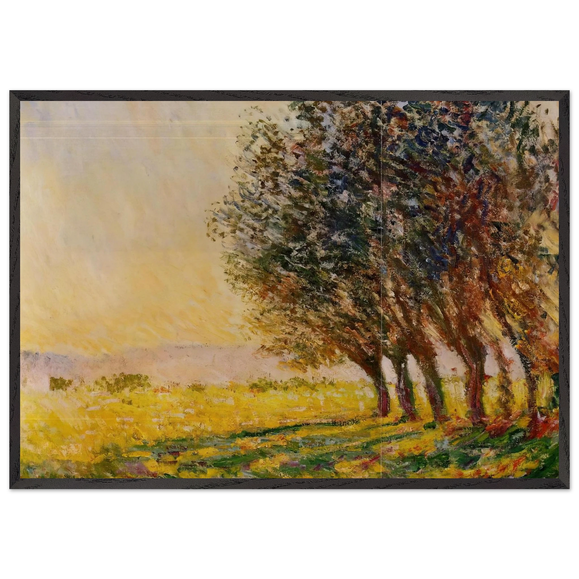 Willows at Sunset - claude monet Framed Art Print – Black Wooden Frame - Default Title - -Framed Art Print