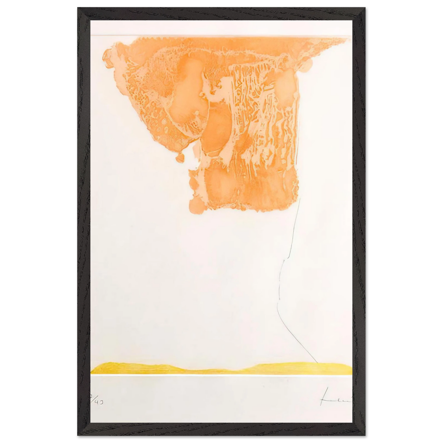 Helen Frankenthaler - Pranzo Italiano - 1973 Wall art - 13x18 cm / 5x7 inches - Premium Wooden Framed Poster With Fine Art Paper - White frame