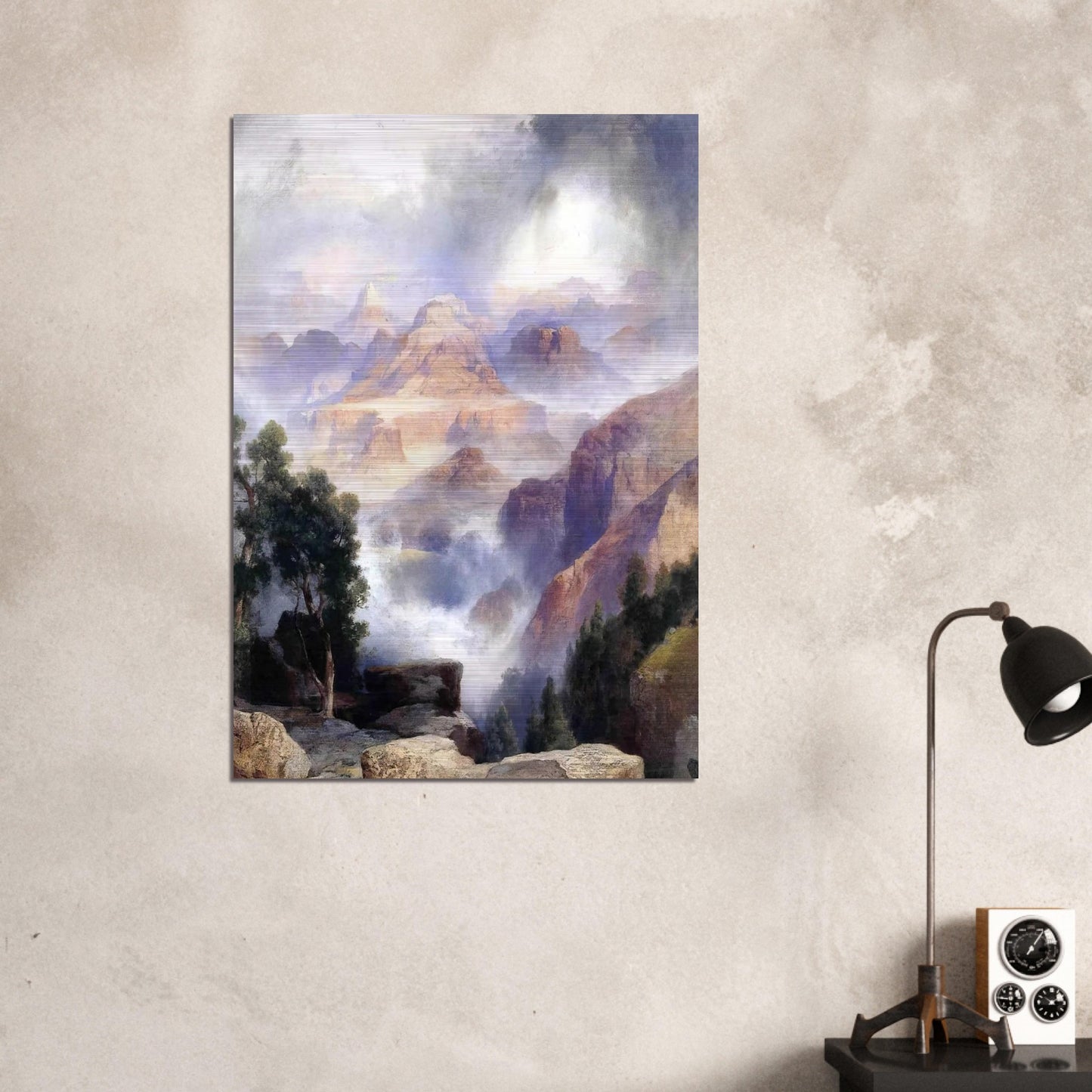 A Showery Day, Grand Canyon - Thomas Moran Brushed Aluminum Print - 70x100 cm / 28x40 inches | Thomas Moran Aluminum Print | Thomas Moran Prints