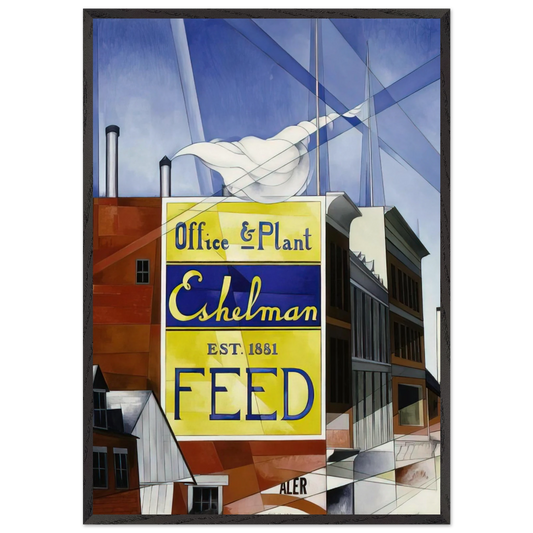 Buildings Lancaster - 1930 - Charles Demuth Framed Art Print – Black Wooden Frame - Default Title - -Framed Art Print