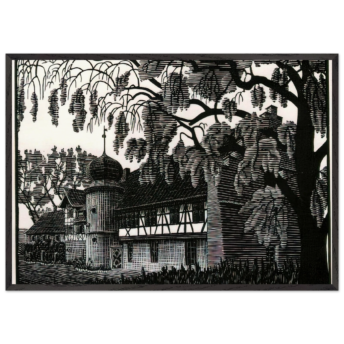 ESCHER 12 - MC Escher Framed Art Print – Black Wooden Frame - Default Title - -Framed Art Print