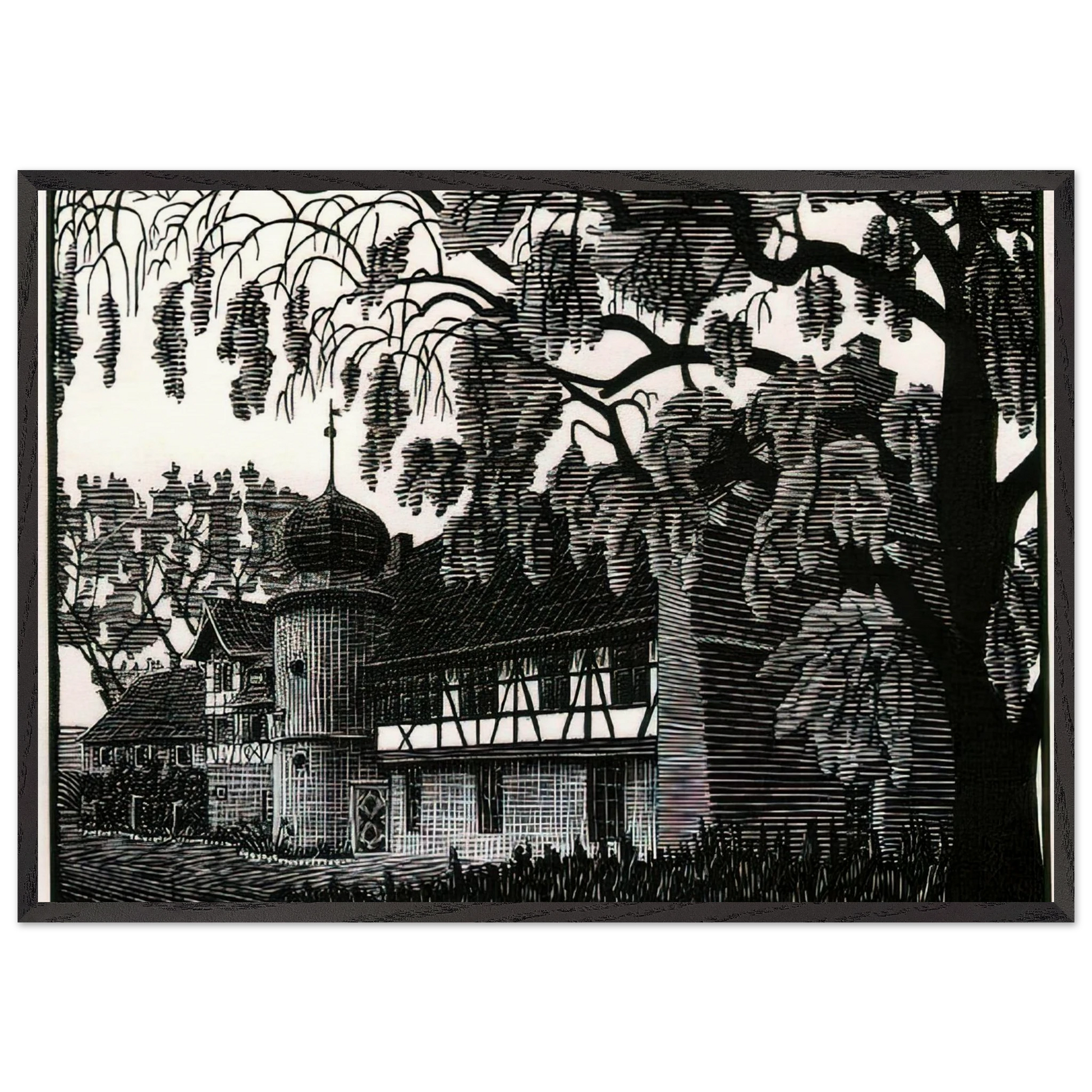 ESCHER 12 - MC Escher Framed Art Print – Black Wooden Frame - Default Title - -Framed Art Print