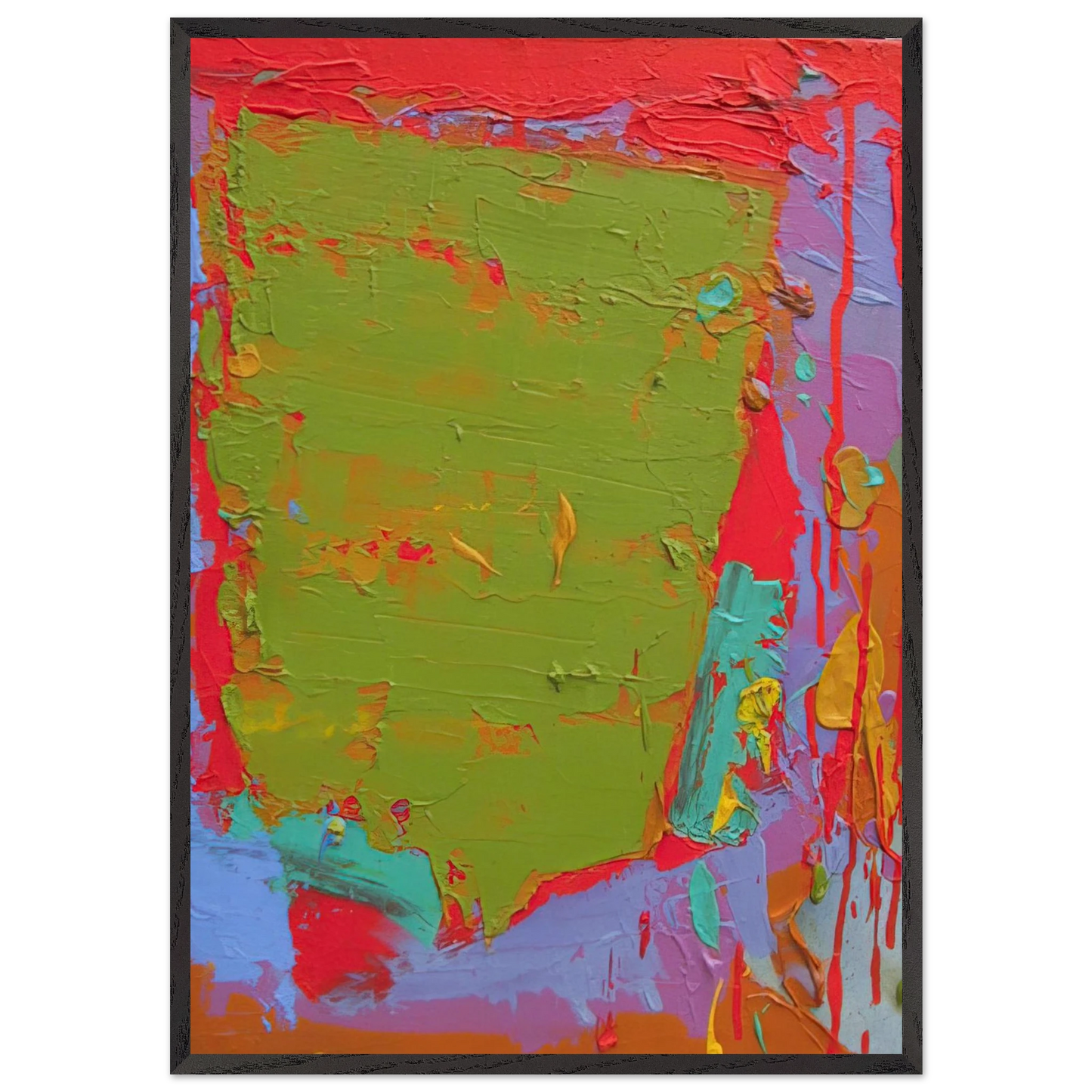 21175 - 1975 - John Hoyland Framed Art Print – Black Wooden Frame - Default Title - -Framed Art Print
