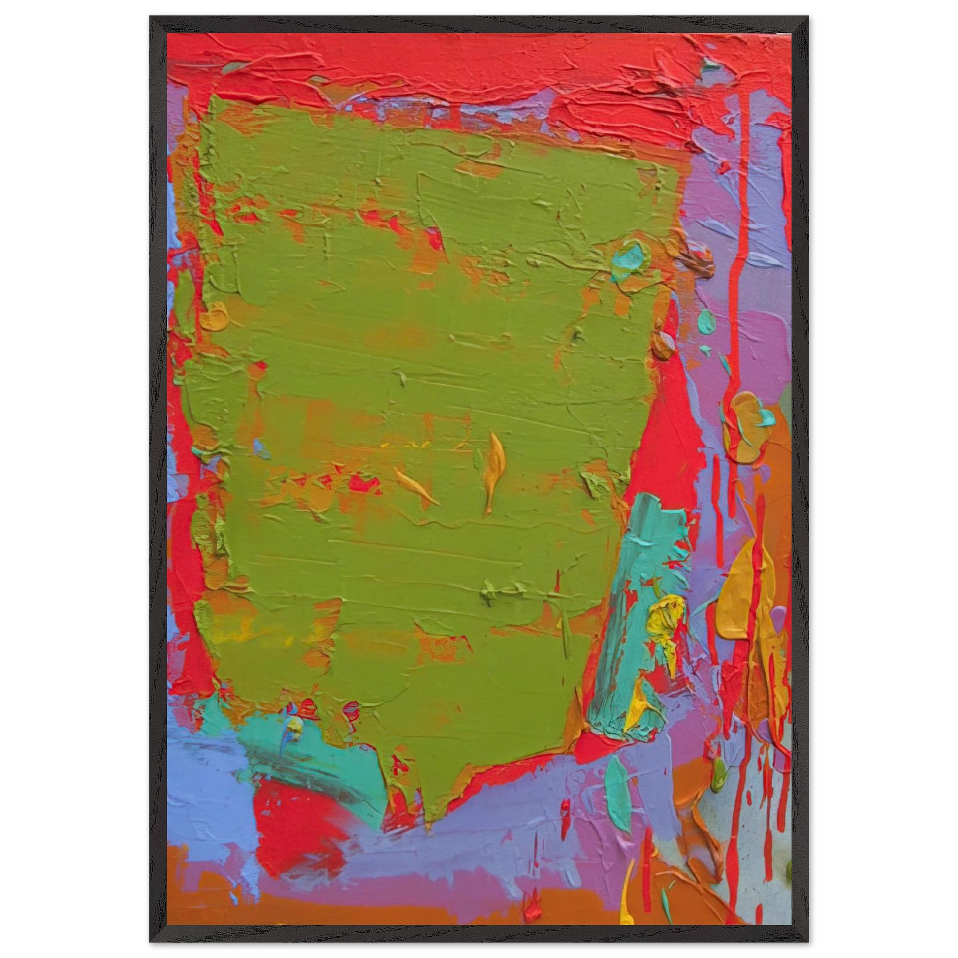 21175 - 1975 - John Hoyland Framed Art Print – Black Wooden Frame - Default Title - -Framed Art Print