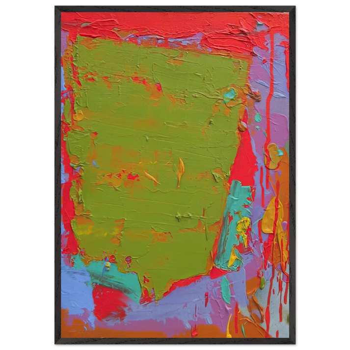 21175 - 1975 - John Hoyland 70x100 cm / 28x40 inches Framed Art Print – Black Wooden Frame