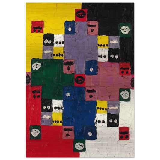 Magic 14 - 1960 - Alfred Jensen Brushed Aluminum Print - 70x100 cm / 28x40 inches | Alfred Jensen Aluminum Print | Alfred Jensen Prints