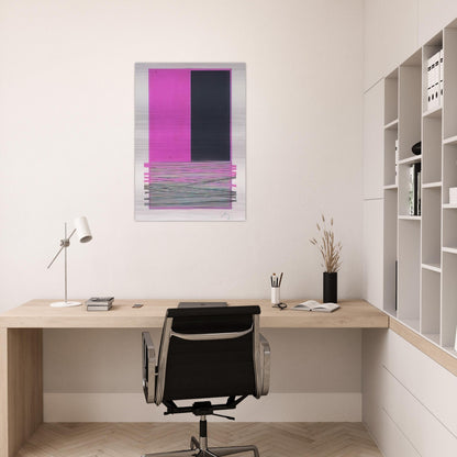 ABSTRACT COMPOSITION WITH SILVER AND MAGENTA 1970 - Jesus Rafael Soto Brushed Aluminum Print - 70x100 cm / 28x40 inches | Jesus Rafael Soto Aluminum Print | Jesus Rafael Soto Prints