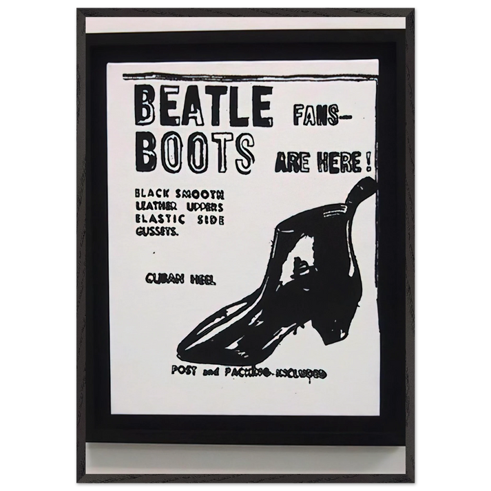 Beatle Boots - Andy Warhol 70x100 cm / 28x40 inches Framed Art Print – Black Wooden Frame