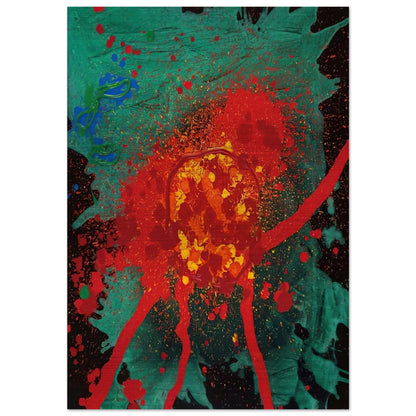 Blood Feud - 28.8.07 - 2007 - John Hoyland Brushed Aluminum Print - 70x100 cm / 28x40 inches | John Hoyland Aluminum Print | John Hoyland Prints