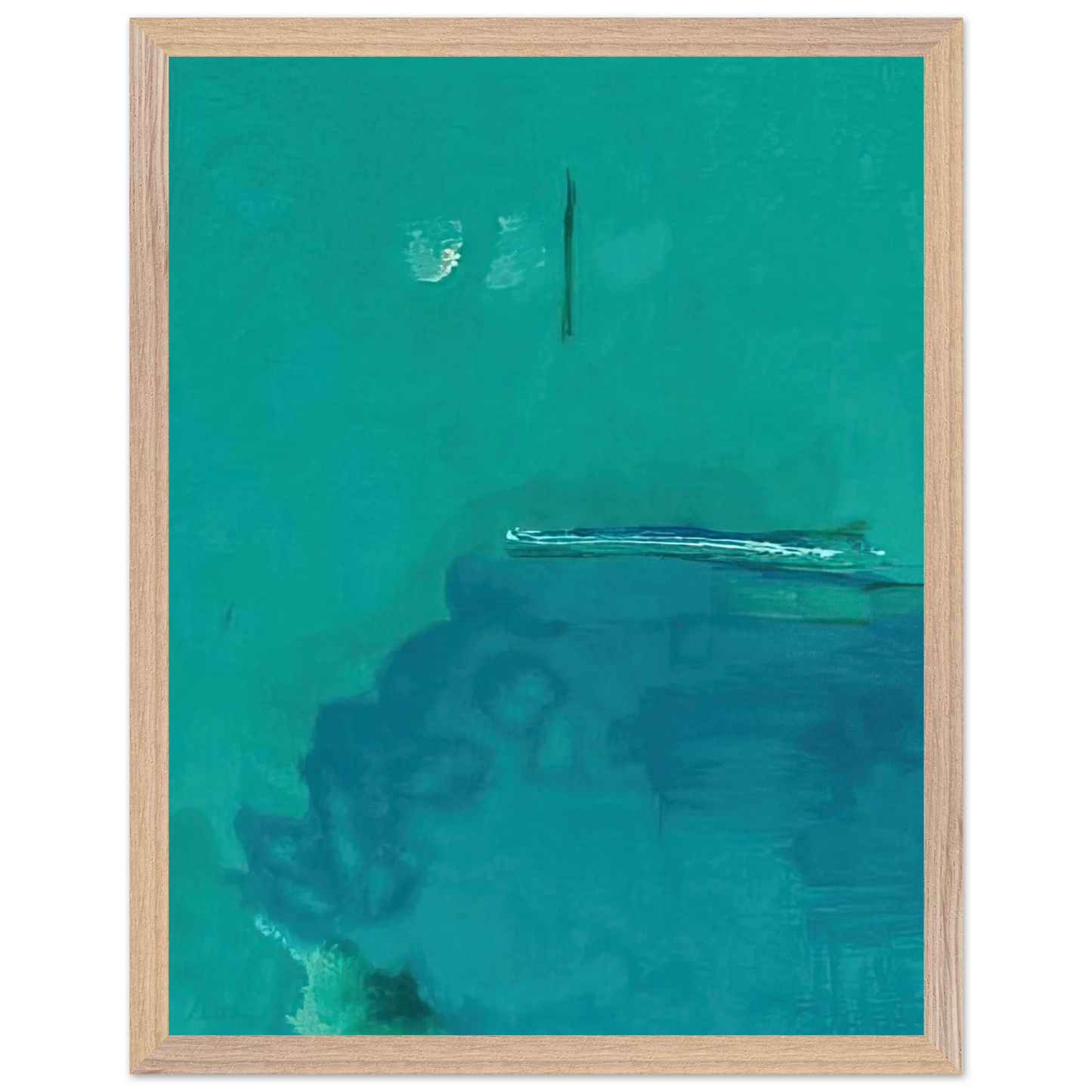 Helen Frankenthaler - Contentment Island - 2004 Wall art - 28x43  cm / XL (11x17 inches) - Premium Wooden Framed Poster With Fine Art Paper - Black frame