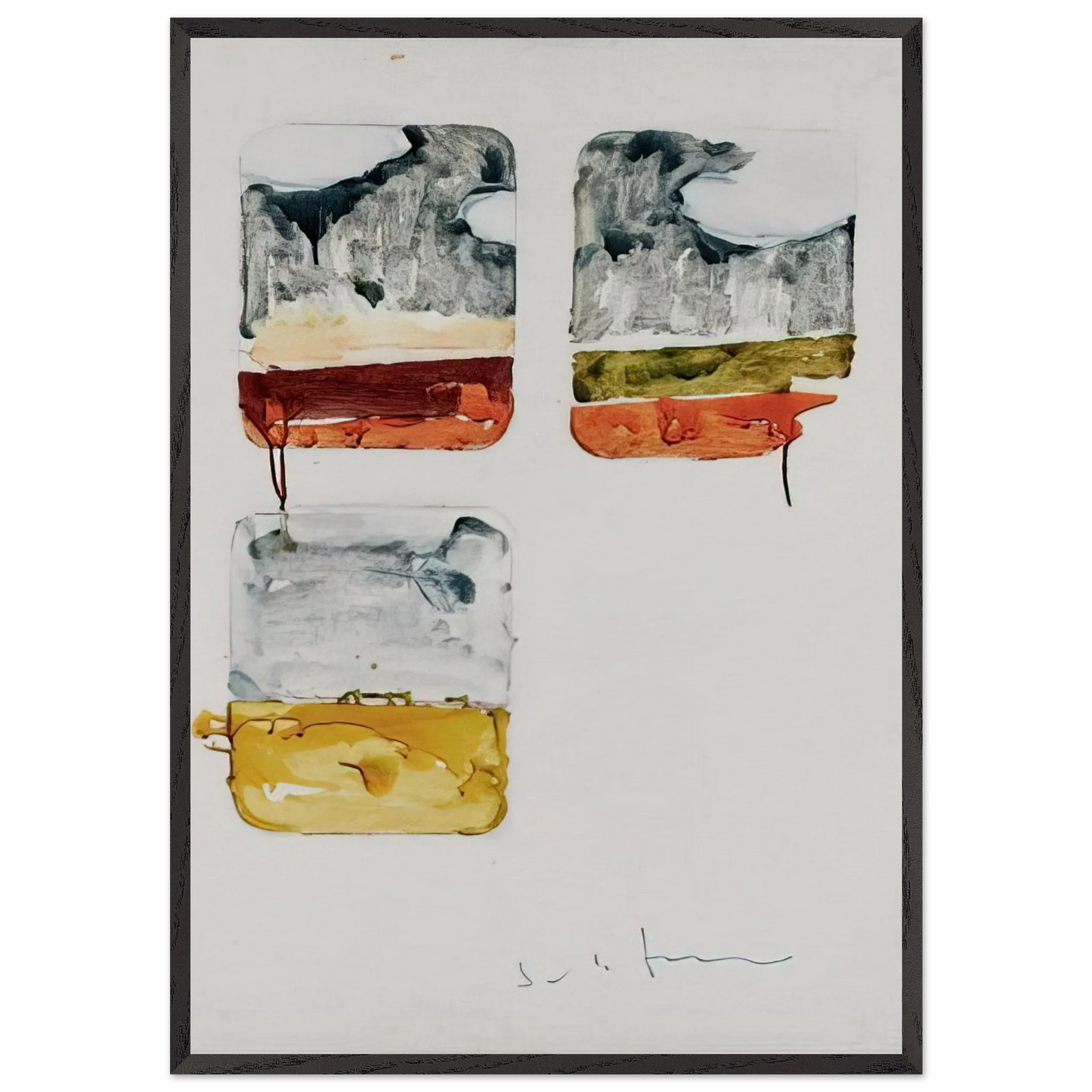 Untitled - 1979 N4 - Mario Schifano Framed Art Print – Black Wooden Frame - Default Title - -Framed Art Print