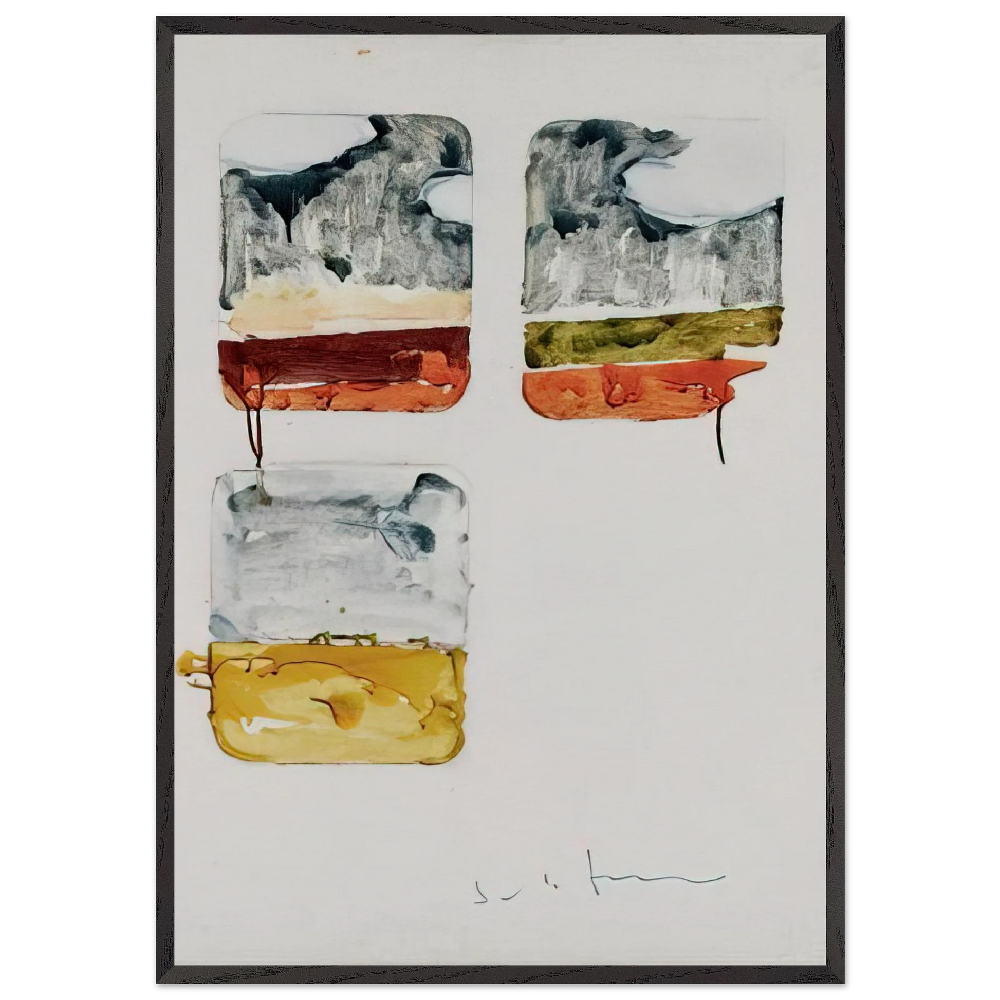 Untitled - 1979 N4 - Mario Schifano Framed Art Print – Black Wooden Frame - Default Title - -Framed Art Print