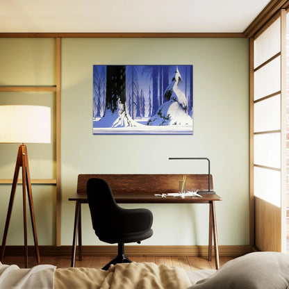 Winter - Eyvind Earle Brushed Aluminum Print - 70x100 cm / 28x40 inches | Eyvind Earle Aluminum Print | Eyvind Earle Prints