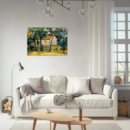 House and Trees - Paul Cézanne Brushed Aluminum Print - 70x100 cm / 28x40 inches | Paul Cézanne Aluminum Print | Paul Cézanne Prints