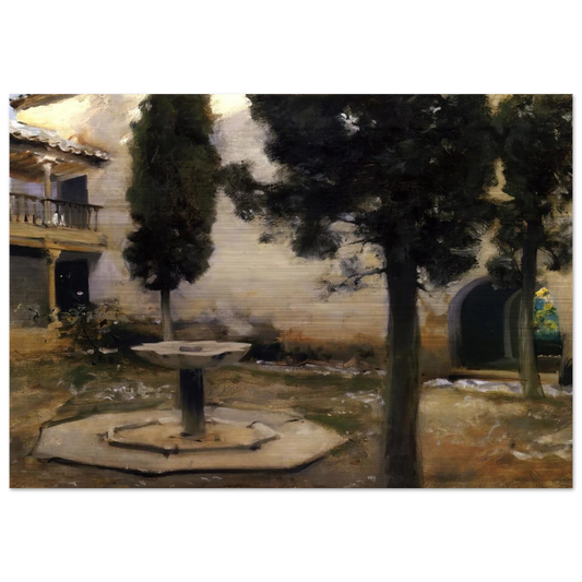 Alhambra, Patio de la Reja - John Singer Sargent Brushed Aluminum Print - 70x100 cm / 28x40 inches | John Singer Sargent Aluminum Print | John Singer Sargent Prints